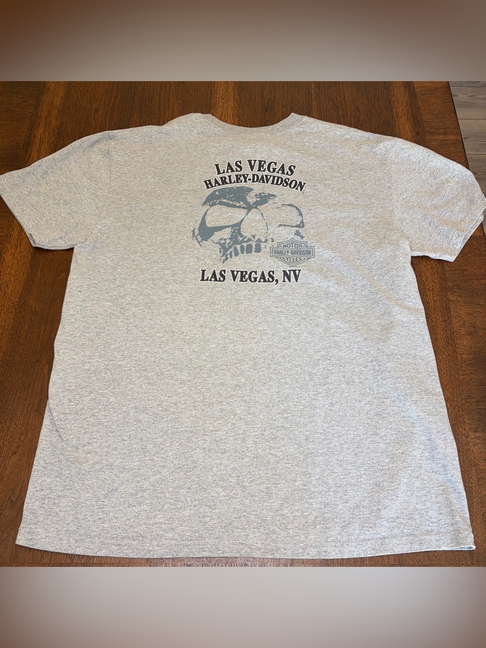 Harley-Davidson Las Vegas NV Skull Graphic Gray Men’s T-Shirt Size XL Pocket Tee